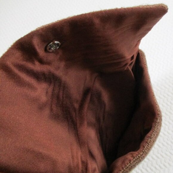 Vintage wool handwoven boho clutch bag brown beige soft lined pouch hand made - Picture 5 of 9